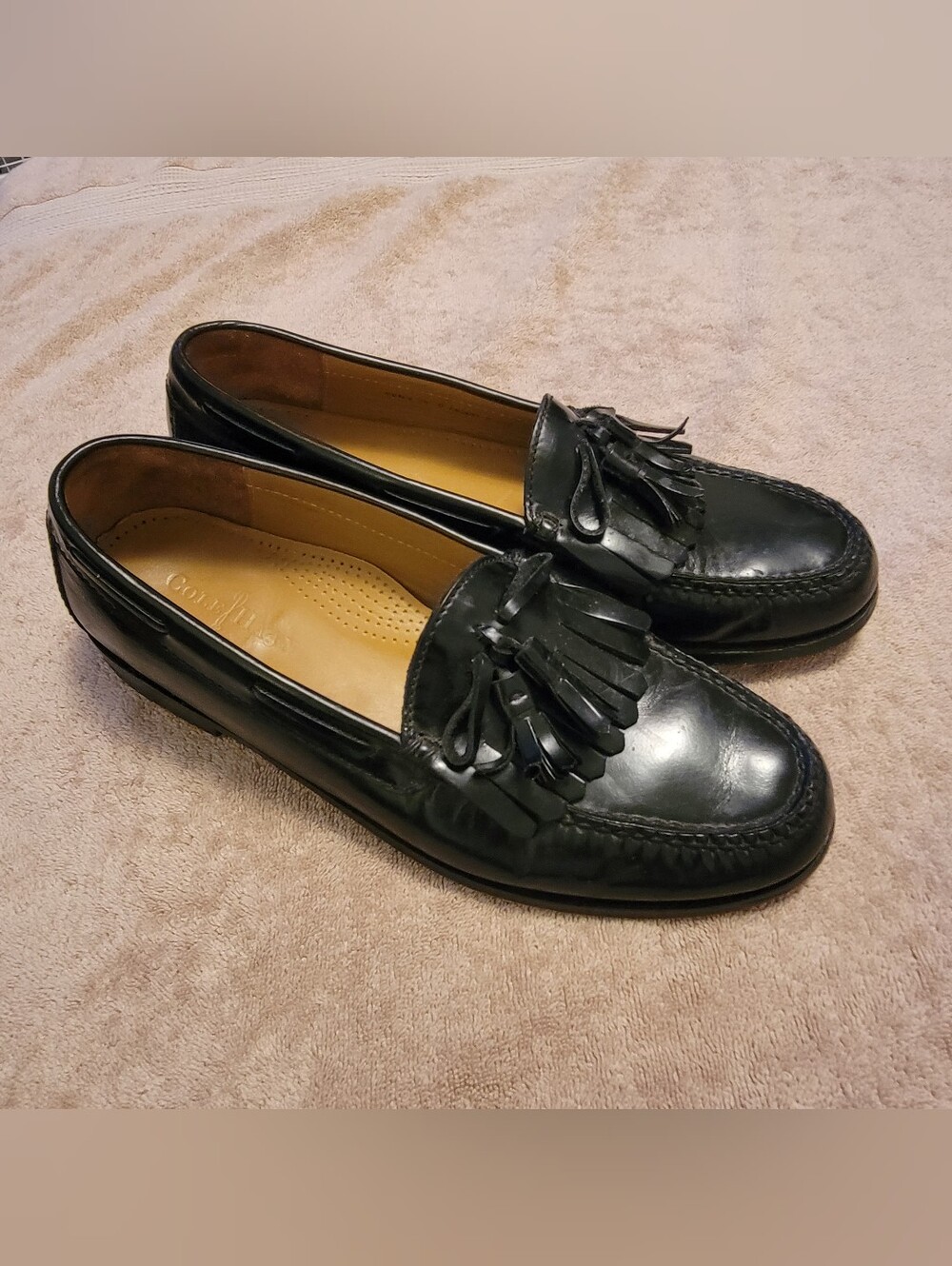 Cole Haan Classic Black Leather Tassel Loafers for Men 10